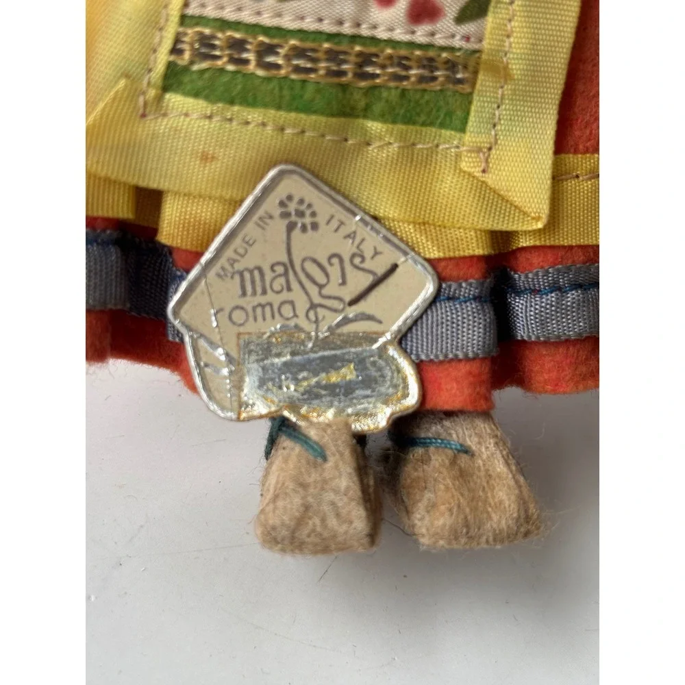 Vintage 50s Magis Roma Italy Souvenir Doll Traditional Folk Costume Red Green 6